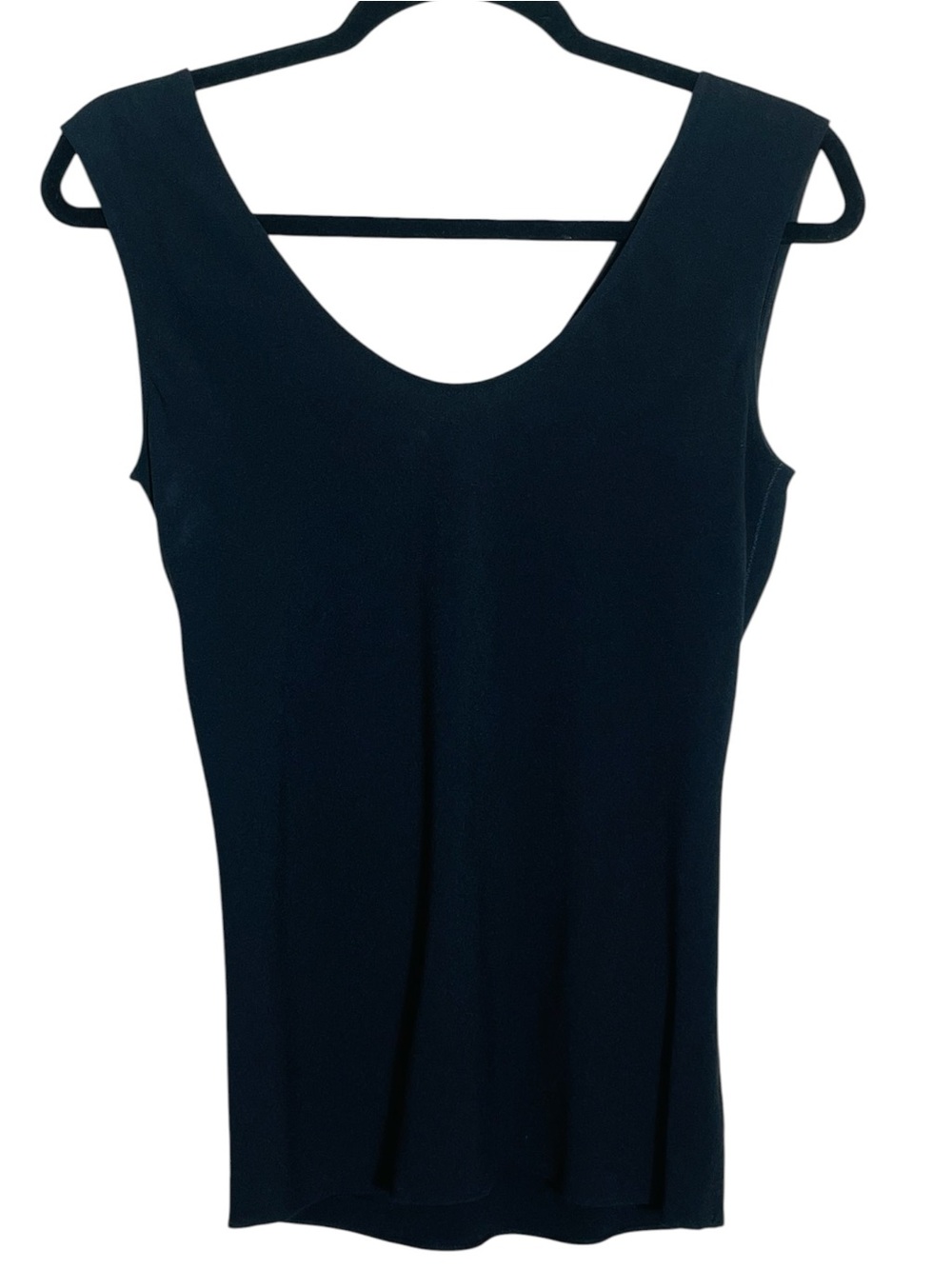 Cowl Back Tank Open Back Minimalist Quiet Luxury Theory Black P - Picture 2 of 8